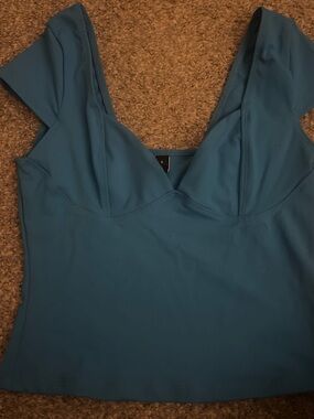 Amazon Teal Crop Top
